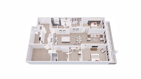 2 bed 2 bath 2J Floor Plan at Tesson Ridge, Saint Louis Missouri